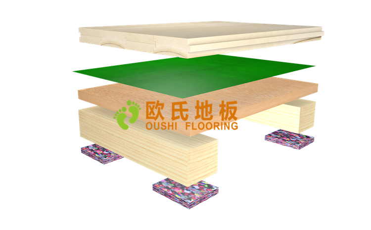 楓木B級深黃運動木地板_楓木籃球木地板